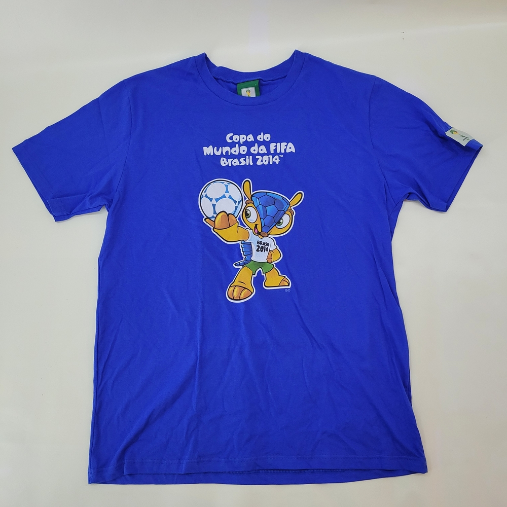 Blue FIFA World Cup Brazil 2014 Men's Short Sleeve Tee